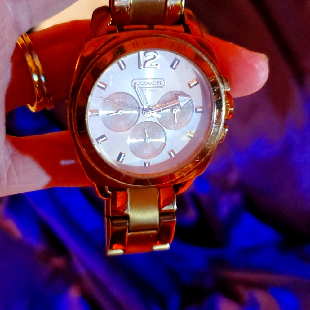Coach rose gold watch
